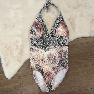 VENUS Leopard Halter One Piece Swimsuit Size 6